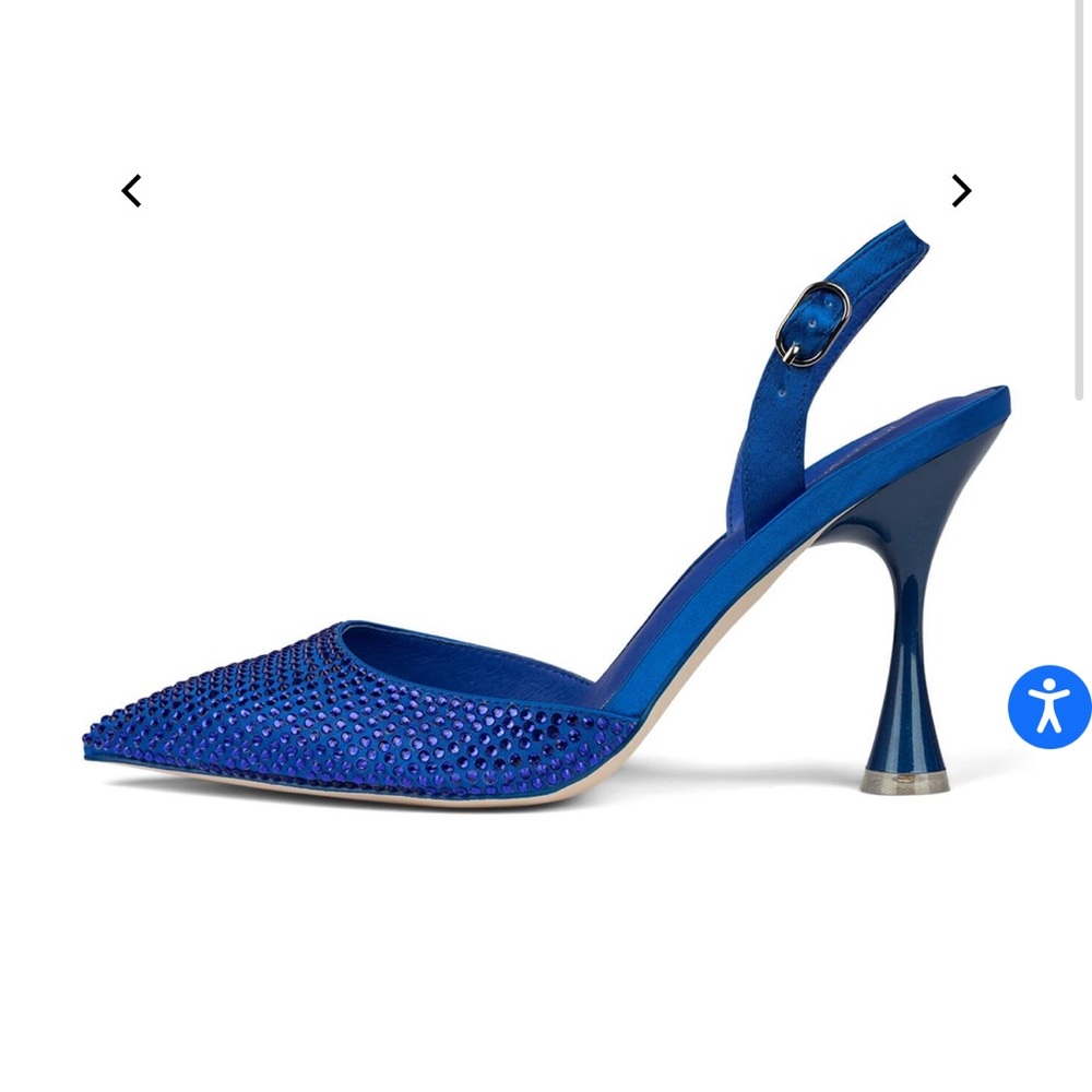 NWT Jeffrey Campbell blue heel with rhinestones, 7